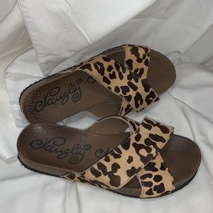 Cheetah cross sandals